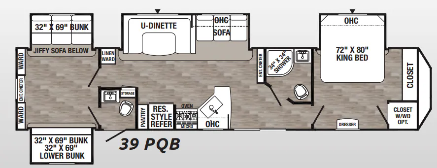 Palomino Puma 39PQB floor plan
