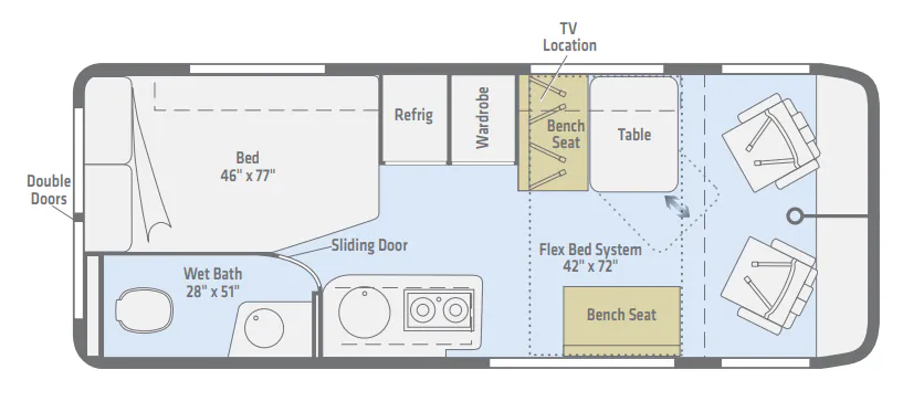 Winnebago Travato 59G floor plan