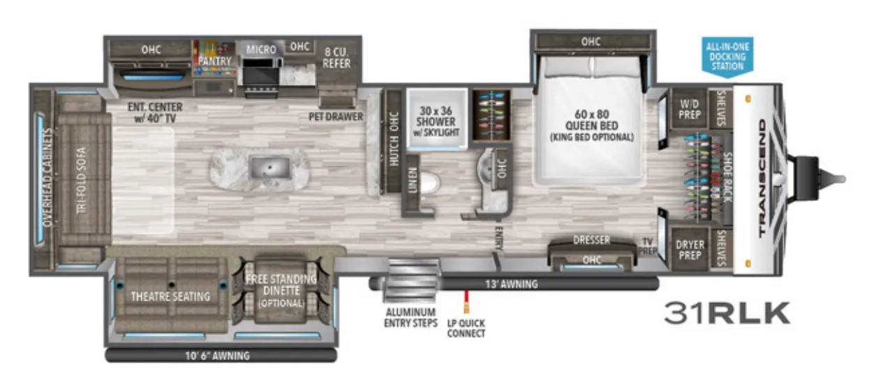 Grand Design Transcend 31RLK floor plan