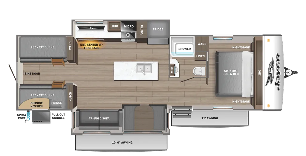2026 Jayco Jay Feather 32QBH floor plan