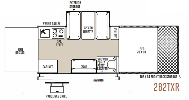 Forest River Rockwood Freedom 282TXR floor plan