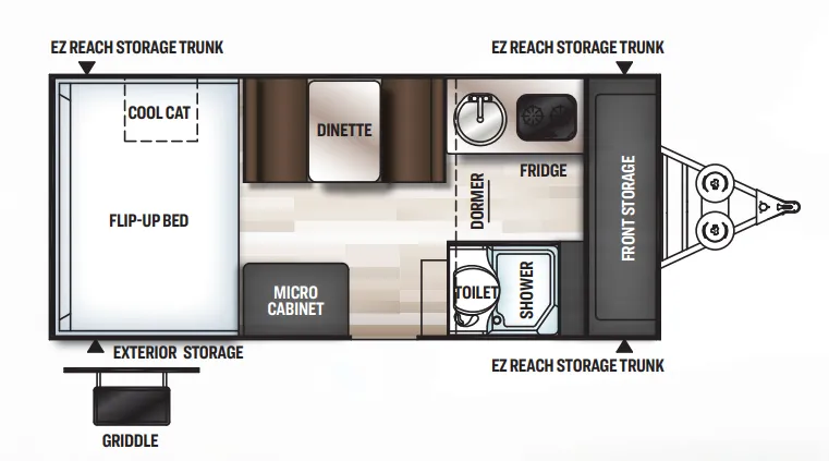 2017 Forest River Rockwood Hard Side A214HW - Floor plan