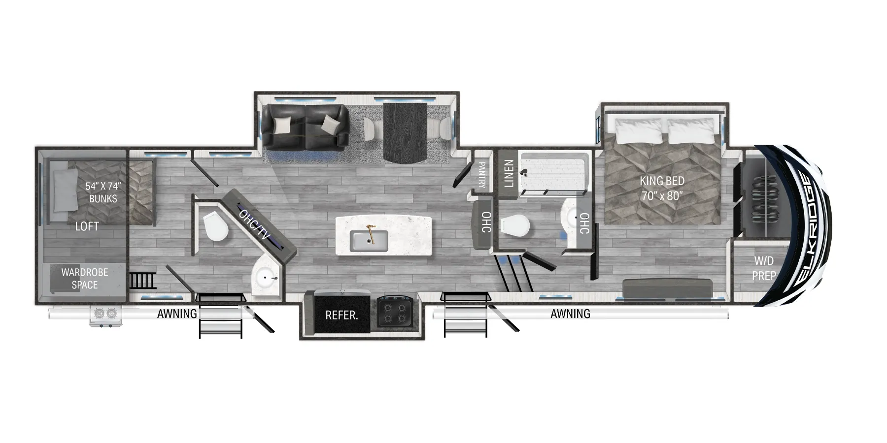 Heartland ElkRidge 37BBH floor plan
