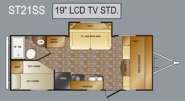 CrossRoads Sunset Trail Lite Weight ST21SS floor plan