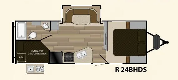 Cruiser RV Radiance Touring 24BHDS floor plan