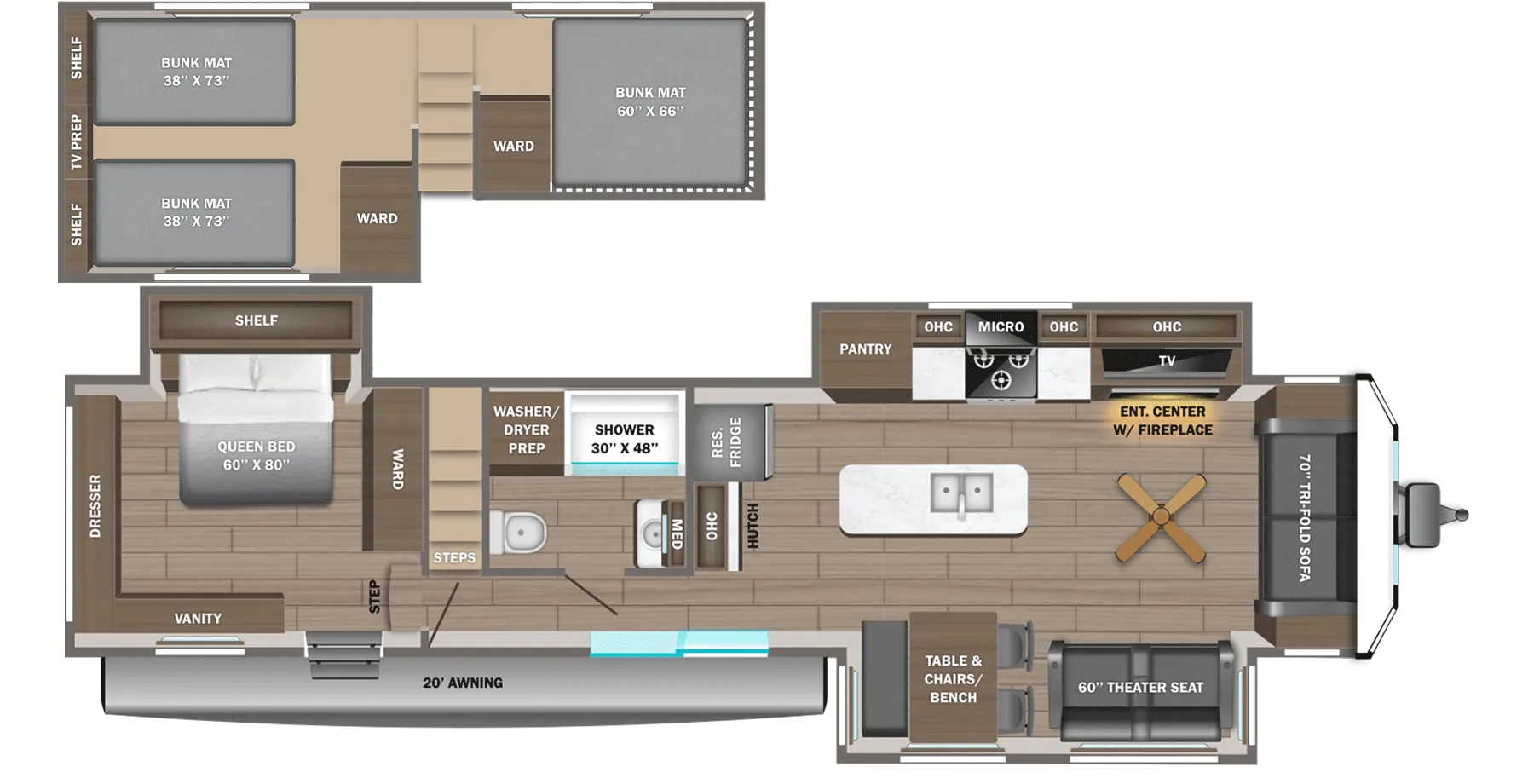 2026 Jayco Jay Flight Bungalow 401LOFT DS - Floor plan