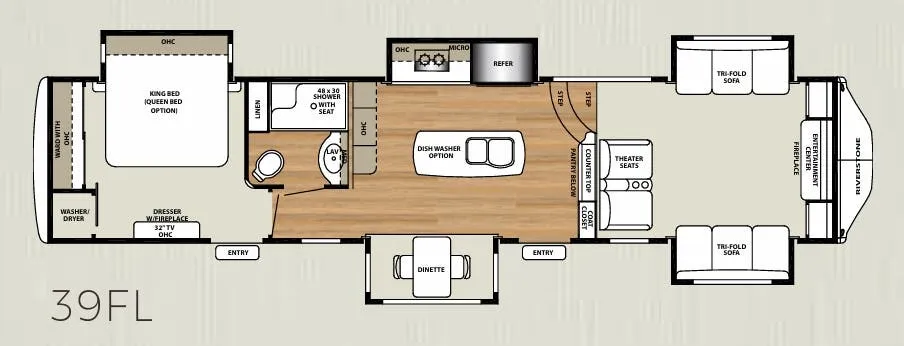 Forest River RiverStone 39FL floor plan