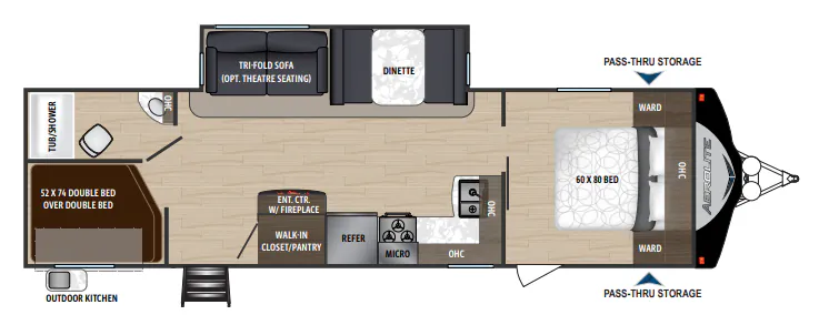 Dutchmen Aerolite 2923BH floor plan