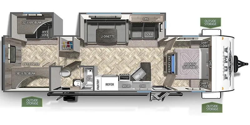 Palomino Puma XLE Lite 31BHSC floor plan