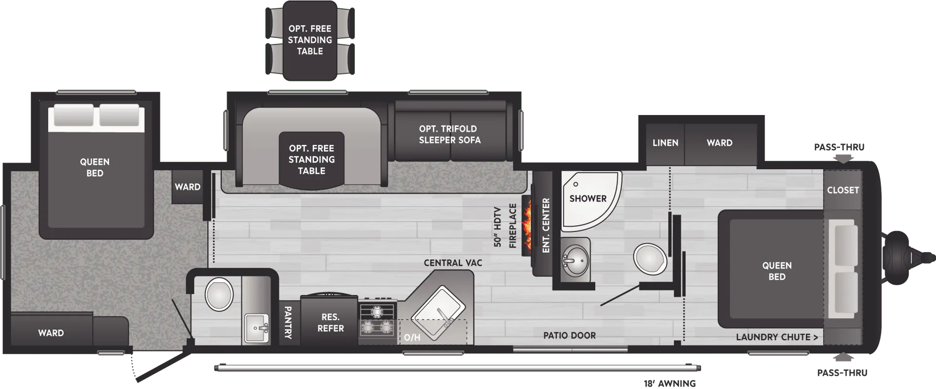 Keystone Hideout 38FQTS floor plan
