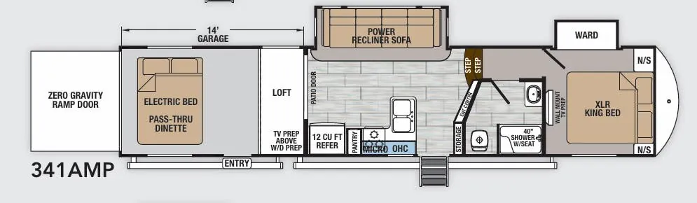 Forest River XLR Thunderbolt 341AMP floor plan