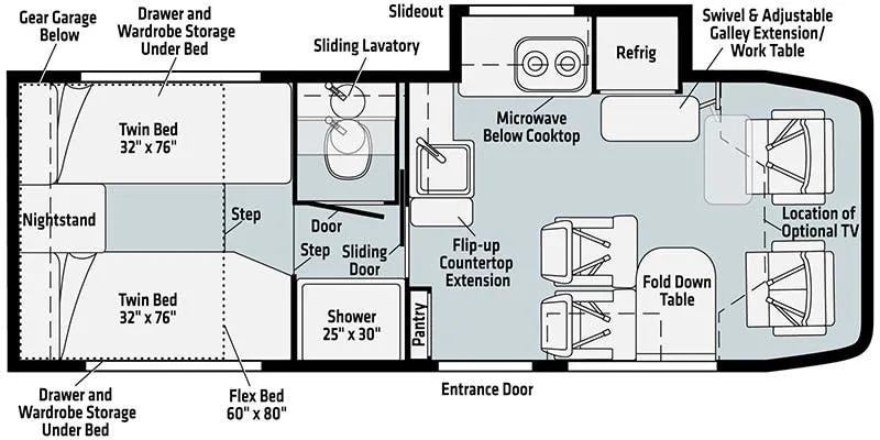 Winnebago EKKO 24C floor plan