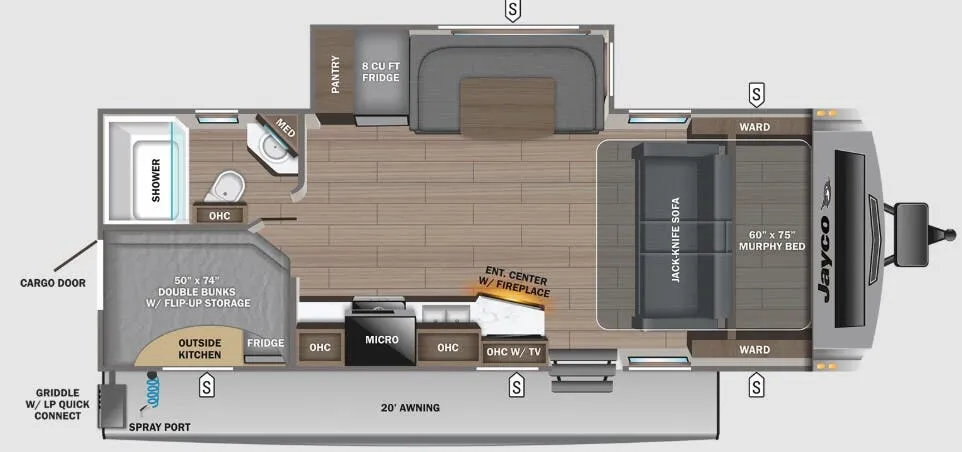 Jayco White Hawk 25MBH floor plan