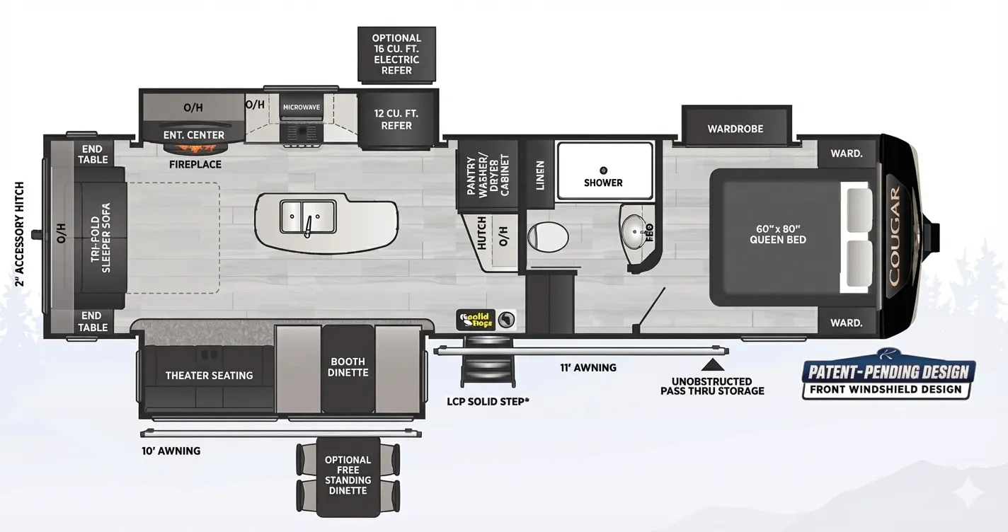 Keystone Cougar 290RLS floor plan