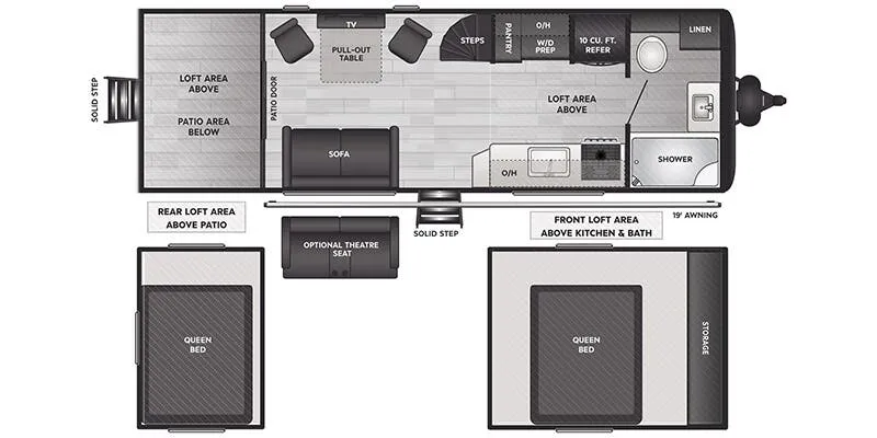 Keystone Hideout East 24LOF floor plan