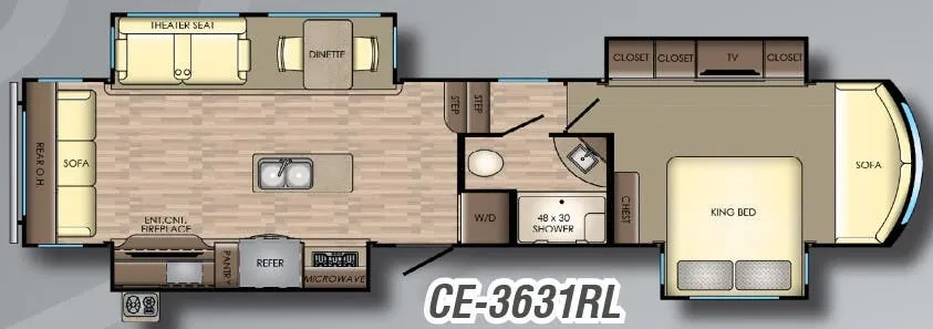 CrossRoads Cameo 3631RL floor plan
