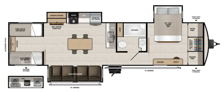 Forest River Wildwood Heritage Glen 301FAM floor plan