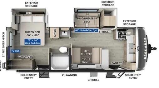 2025 Forest River Rockwood Ultra Lite 2619FK - Floor plan