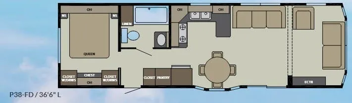 Canterbury RV Parkvue P38-FD floor plan