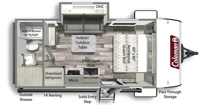 2024 Dutchmen Coleman Light 1805RB - Floor plan