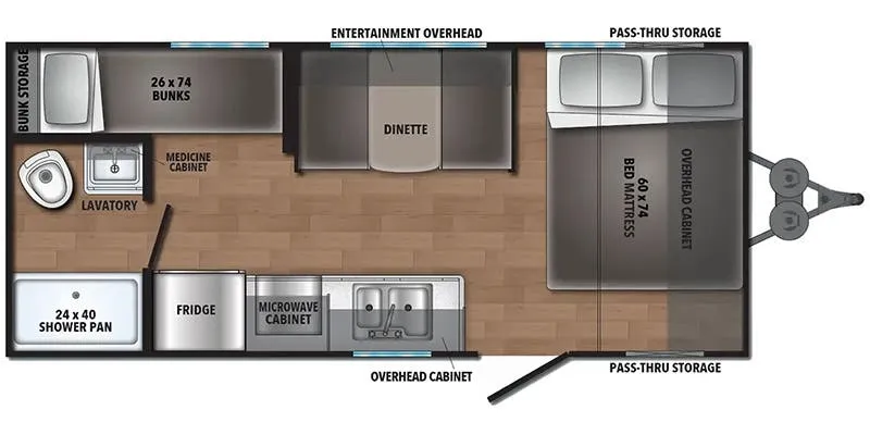 Shasta Compact 18BH floor plan
