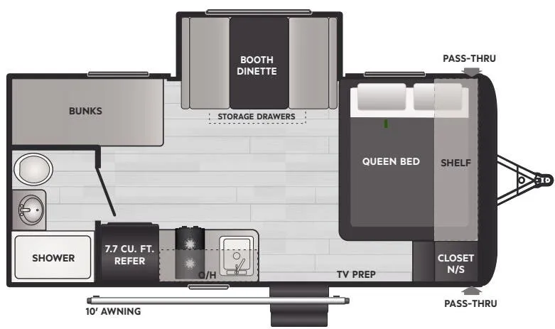 Keystone Hideout Mini 176BH floor plan