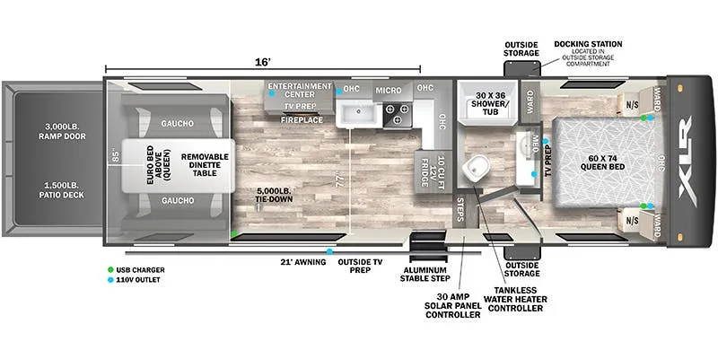 Forest River XLR Micro Boost 286M floor plan