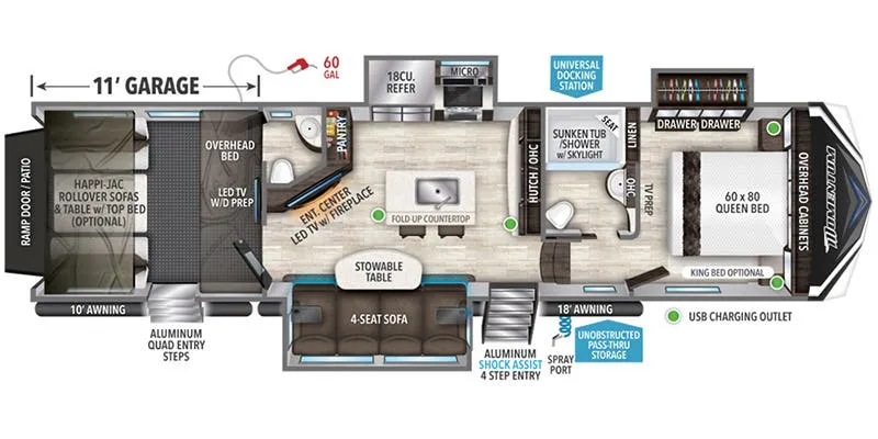 2018 Grand Design Momentum 351M - Floor plan