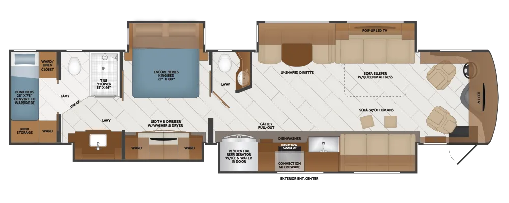 2026 Fleetwood Discovery LXE 44B - Floor plan