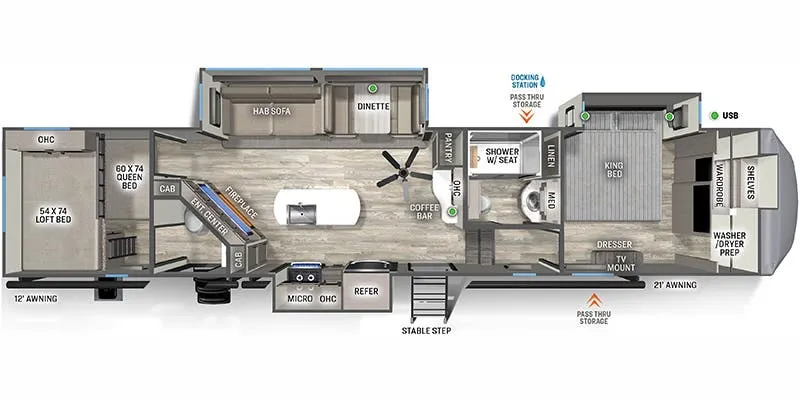 Forest River Sierra 3550BH floor plan