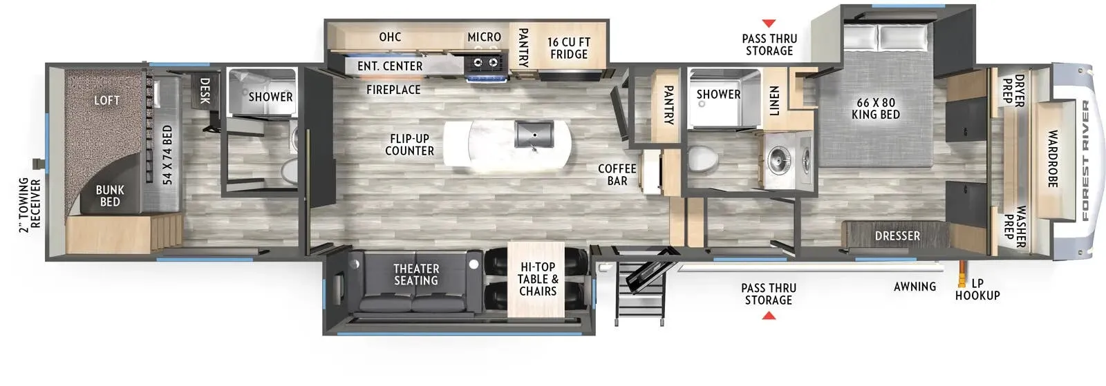 2026 Forest River Wildcat 34CRIB - Floor plan
