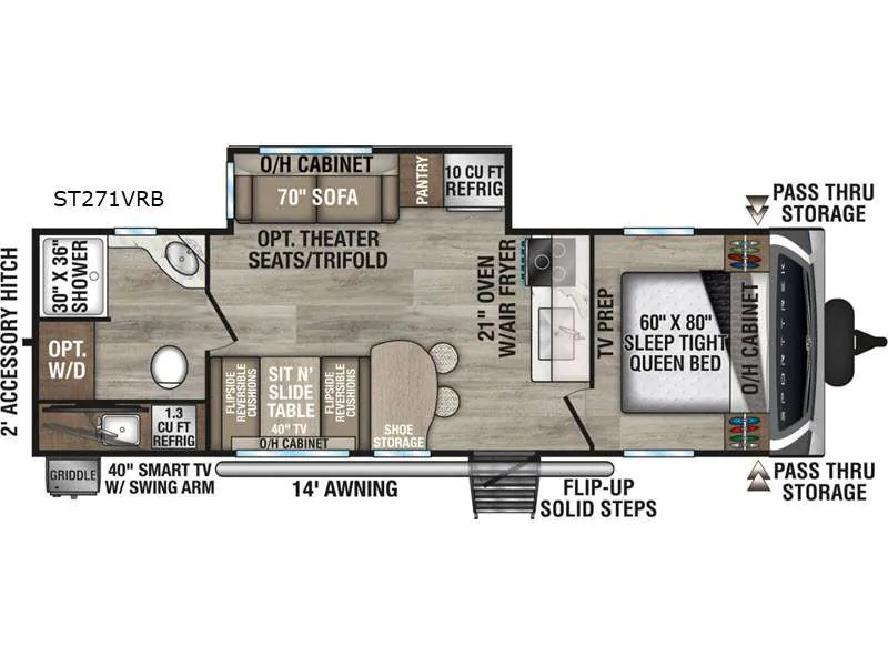 2026 Venture RV SportTrek ST271VRB - Floor plan