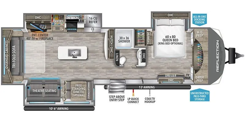 2024 Grand Design Reflection 315RLTS - Floor plan