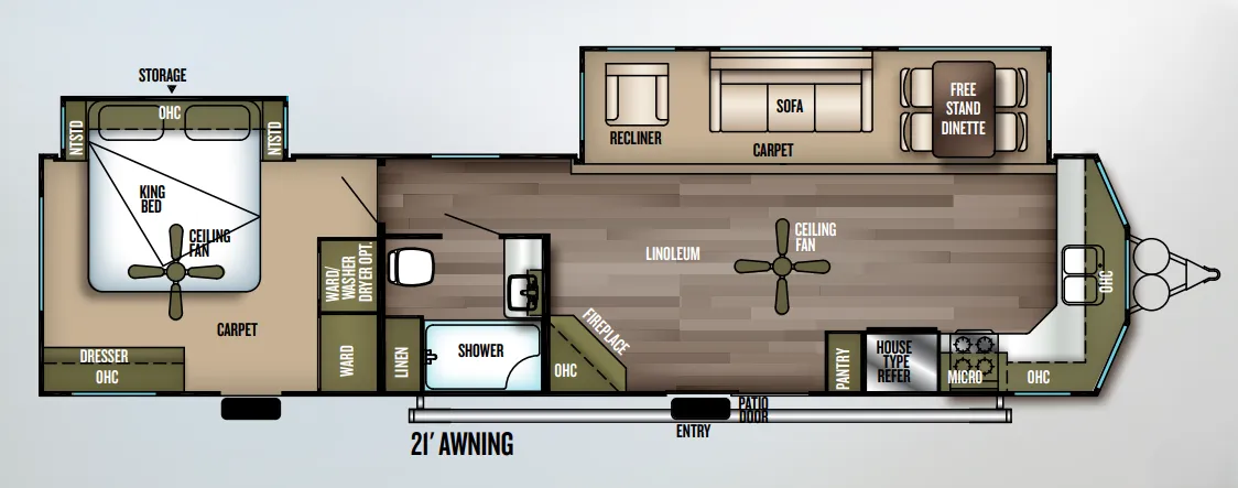 Forest River Wildwood Lodge 394FKDS floor plan