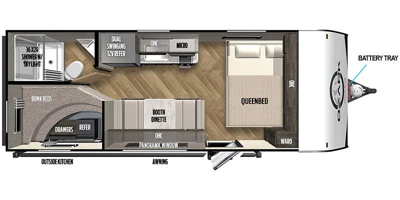 2023 Forest River Ozark 1650BHK - Floor plan