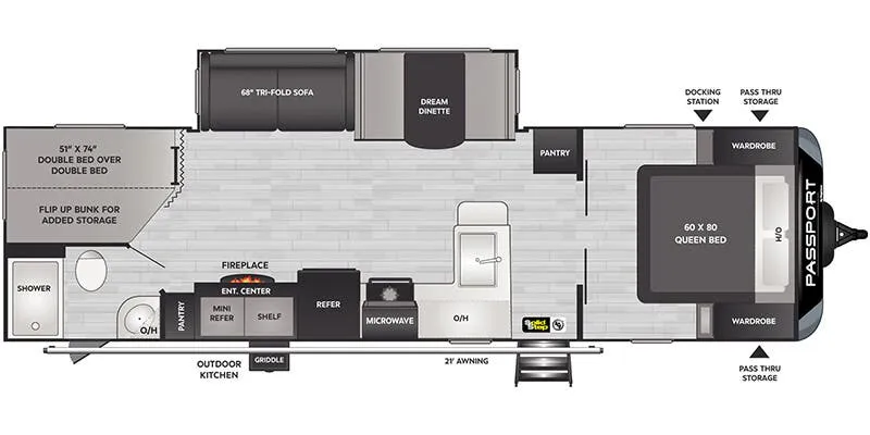Keystone Passport Grand Touring East 2900BH floor plan