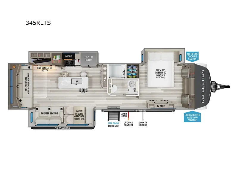 2026 Grand Design Reflection 345RLTS floor plan
