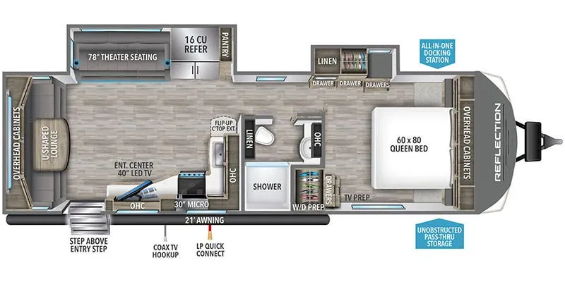 2024 Grand Design Reflection 296RDTS - Floor plan
