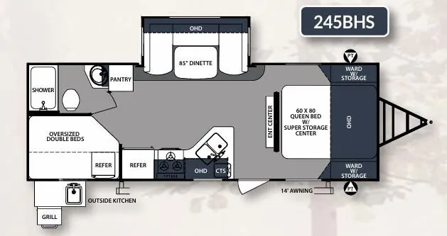 Forest River Surveyor 245BHS floor plan