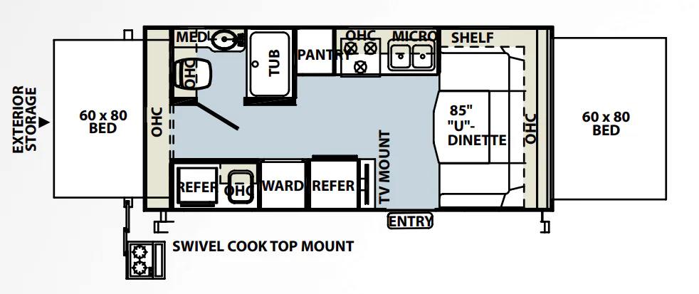 Forest River Rockwood Roo 21DK floor plan