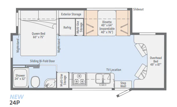 2020 Winnebago Vita 24P - Floor plan