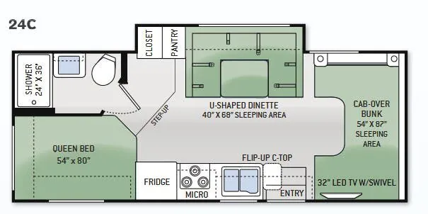 Thor Motor Coach Four Winds 24C floor plan