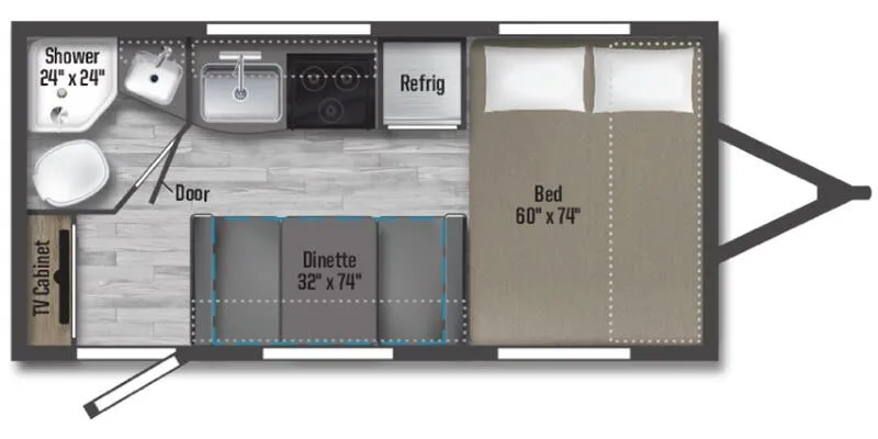 Winnebago Micro Minnie 1708FB floor plan