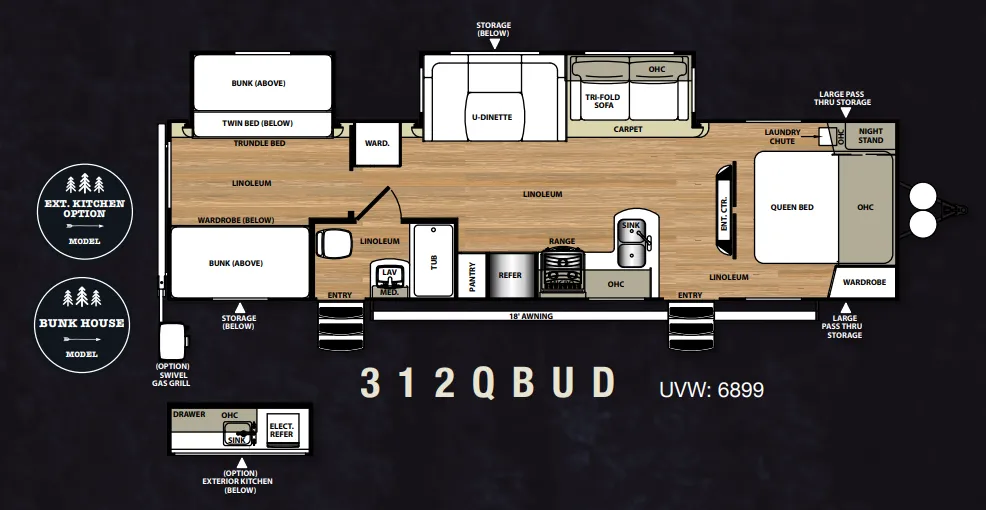 Forest River Salem Hemisphere Lite 312QBUD floor plan