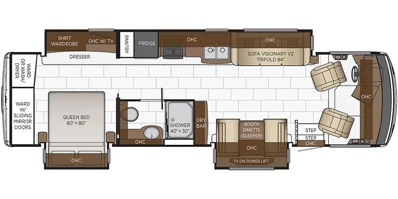 Newmar Bay Star 3408 floor plan