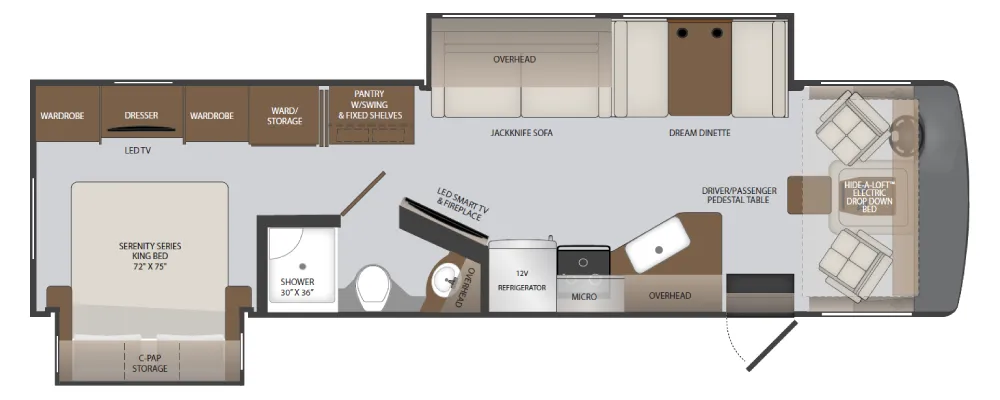 Holiday Rambler Invicta 34MB floor plan
