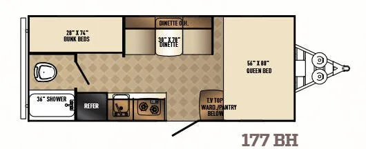 Palomino PaloMini 177 BH floor plan