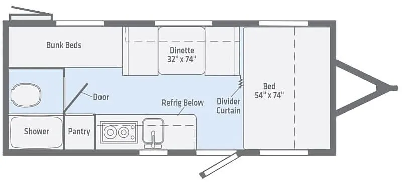2017 Winnebago Micro Minnie 1700BH - Floor plan