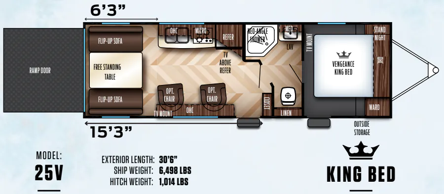 Forest River Vengeance Super Sport 25V floor plan