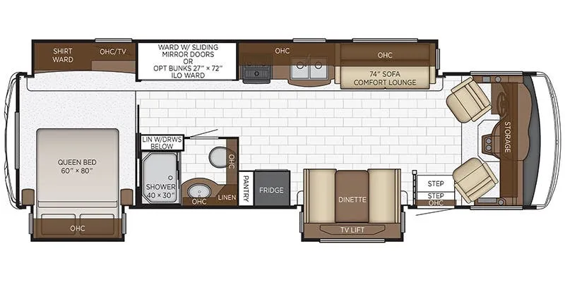 2020 Newmar Bay Star 3315 - Floor plan